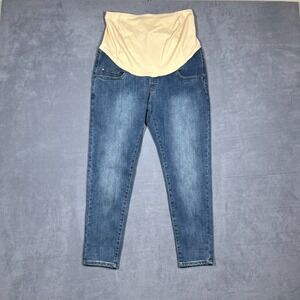 Kim + Kai Maternity Jeans Size 30‎ Medium Wash Crop Over the Belly Stretch NWT